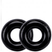 Набор из двух эрекционных колец «Donut Rings over sized», цвет черный, Chisa Novelties CN-370300989, из материала TPE, диаметр 4.5 см., со скидкой