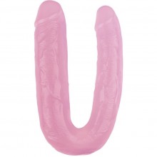 Двойной фаллоимитатор «Hi-Rubber Born To Create Pleasure 17.7 Inch», цвет розовый, Chisa Novelties CN-711941326, из материала ПВХ, длина 22.5 см., со скидкой
