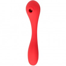 Гибкий вагинально-клиторальный вибратор «Bobi», цвет красный, Magic Motion 861160, из материала силикон, длина 20.5 см., со скидкой