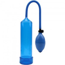 Мужская вакуумная помпа с грушей «Max Version», цвет синий, Chisa Novelties CN-702365769, из материала пластик АБС, длина 23.5 см., со скидкой