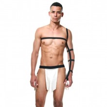 Мужской эротический костюм «Гладиатор», цвет белый, размер S/M, La Blinque LBLNQ-15366-SM, из материала полиэстер, со скидкой