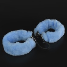 Наручники кожаные со съемной опушкой «Lite», цвет голубой, СК-Визит Ситабелла 3443-15, со скидкой