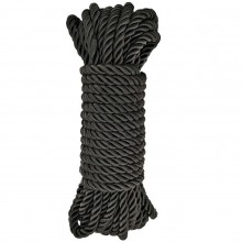 Веревка черная гладкая для бондажа, длина 1000 см, OEM No Name TFB-0080B, цвет Черный, 10 м., со скидкой