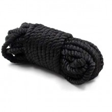 Шелковистая черная веревка для бондажа, длина 500 см, OEM No Name TFB-0083B, цвет Черный, 5 м., со скидкой