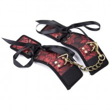 Широкие женские наручники с корсетным плетением, TFB-0373, цвет бордовый, со скидкой