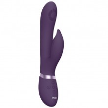 Вибромассажер-кролик «Vive Aimi», цвет фиолетовый, Shots Media VIVE029PUR, из материала силикон, длина 22 см., со скидкой