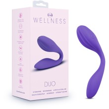 Гибкий вибромассажер для пар «Wellness Duo Vibrator», цвет фиолетовый, Blush Novelties BL-44101, длина 16.5 см., со скидкой