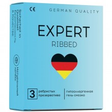 Презервативы Еxpert ребристые, 3 штуки, 401-0329., бренд Expert, со скидкой