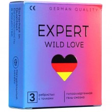 Презервативы Еxpert «WILD LOVE» 3 ребристые с точками, 3 штуки, 201-0694., бренд Expert, из материала латекс, со скидкой
