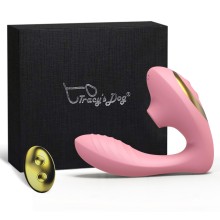 Вакуумный стимулятор с дистанционным управлением «Clitoral Sucking Vibrator Og Pro 2», цвет розовый, Tracys Dog, из материала силикон, со скидкой