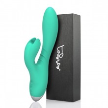 Вибромассажер для клитора и G-точки «Jade Rabbit Vibrator», зеленый, Tracys Dog AVB044TI, бренд Tracy`s Dog, из материала силикон, длина 21.8 см., со скидкой