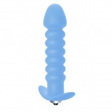 Голубая анальная вибропробка «Twisted Anal Plug», общая длина 13 см, 5007-02lola, бренд Lola Games, из материала силикон, длина 13 см., со скидкой