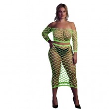 Топ с нижней юбкой «Crop Top and Long Skirt», цвет зеленый, XL/4XL, Shots OU834GLOOSX, бренд Shots Media, из материала нейлон