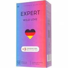 Презервативы «EXPERT Wild Love» ребристые с точками, 12шт, 918/1, из материала латекс, длина 13 см., со скидкой