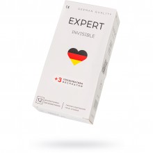 Ультратонкие презервативы «Invisible», 12 шт +3 бесплатно, Exprert 923/1, бренд Expert, из материала латекс