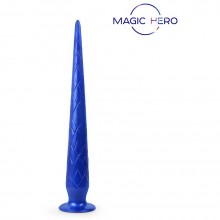 Фэнтэзийная анальная втулка на присоске, цвет синий, Magic Hero MH-13029, из материала силикон, длина 31.5 см., со скидкой