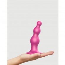 Фаллоимитатор из бусин «Dildo Plug Beads Framboise M», цвет розовый, Strap-On-Me 6016589, длина 15 см., со скидкой