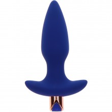 Анальная вибропробка с дистанционным управлением «The Sparkle Buttplug», Toy Joy DEL10225, из материала силикон, цвет синий, длина 13.5 см., со скидкой
