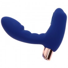 Вибромассажер простаты «The Heroic P-Spot Vibrating Buttplug» с дистанционным управлением, цвет синий, материал силикон, Toy Joy DEL10228, длина 11.5 см., со скидкой