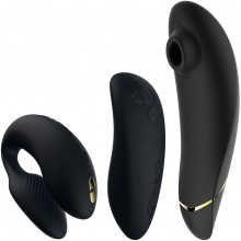 Набор секс-игрушек «Golden Moments Collection» с «Womanizer premium» и «We-vibe Chorus Black», черный, силикон, SNCK2SG9, длина 7.8 см., со скидкой