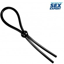 Лассо для члена из коллекции «Special Pleasure», Sex Expert sem-55250, из материала силикон, цвет черный, со скидкой