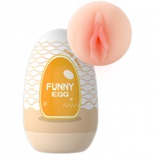 Мастурбатор-яйцо «Funny Egg» вагина, цвет телесный, Eroticon 92373-1, из материала силикон, длина 9 см., со скидкой