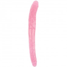 Гелевый фаллоимитатор «Inch Dildo» сдвоенный, цвет розовый, CN-711996876, бренд Chisa Novelties, длина 45 см., со скидкой