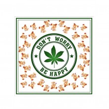 Сувенирный платок «Dont Worry Be Happy» подарочный, шармус, 36154, бренд Eroticon, из материала ткань, цвет зеленый, длина 60 см., со скидкой