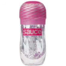 Мастурбатор рельефный для интенсивной стимуляции «Sauce Hot», цвет прозрачный, Sauce 150619, из материала CyberSkin, длина 16 см., со скидкой