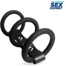 Кольцо эрекционное «Cock Ring», цвет черный, Sex Expert sem-55262, диаметр 4 см., со скидкой