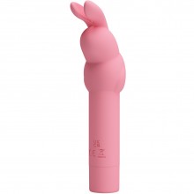 Вибростимулятор в форме кролика «Gerardo», цвет розовый, BI-300008, бренд Baile, длина 13.6 см., со скидкой