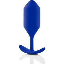 Профессиональная пробка для ношения «B-vibe Snug Plug 4», цвет синий, BV-010-NAV., из материала силикон, длина 13.3 см., со скидкой