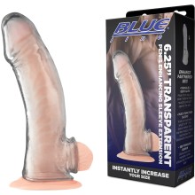 Прозрачная насадка на пенис «Transparent Penis Enhancing Sleeve Extension», BlueLine BLM4023, из материала TPR, цвет прозрачный, длина 16 см., со скидкой