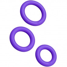 Набор из трех эрекционных колец «Romp Remix Trio», цвет фиолетовый, RPNP1SG9, из материала силикон, диаметр 2.9 см., со скидкой