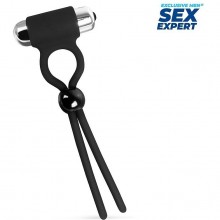 Лассо для члена с вибрацией «Special Pleasure», Sex Expert SEM-55264, из материала силикон, цвет черный, со скидкой