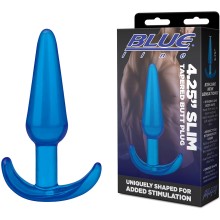 Тонкая анальная пробка «4,25in Slim Tapered Butt Plug», BlueLine BLM4035-BLU, из материала резина, цвет голубой, длина 11 см.