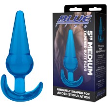 Анальная пробка конической формы «5in Medium Tapered Butt Plug», BlueLine BLM4036-BLU, из материала резина, цвет голубой, длина 13 см.