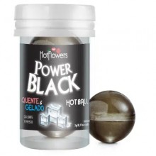 Интимный гель «Power Black Hot Ball» с охлаждающе-разогревающим эффектом, 2 шт х 3 г, HotFlowers HC269, со скидкой