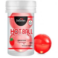 Интимный гель «Aromatic Hot Ball» с ароматом и вкусом клубники, 2 шт х 3 г, HotFlowers HC583, бренд Hot Flowers, из материала масляная основа, со скидкой