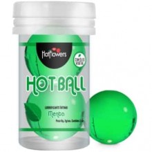 Интимный гель «Aromatic Hot Ball» с ароматом и вкусом мяты, 2 шт х 3 г, HotFlowers HC585, бренд Hot Flowers, из материала масляная основа, со скидкой