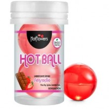 Интимный гель «Aromatic Hot Ball» с ароматом и вкусом клубники в шоколаде, 2 шт х 3 г, HotFlowers HC587, со скидкой