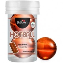 Интимный гель «Aromatic Hot Ball» с ароматом и вкусом шоколада, 2 шт х 3 г, HotFlowers HC588, со скидкой