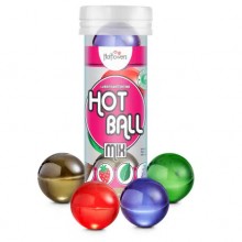 Ароматизированный лубрикант «Hot Ball Mix» на масляной основе, 4 шт х 3 г, HotFlowers HC621, бренд Hot Flowers, со скидкой