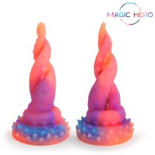 Фэнтезийный фаллоимитатор в форме щупалец «Amazing Toys», светится в темноте, Magic Hero mh-13026, из материала силикон, длина 20 см., со скидкой
