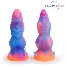 Фаллоимитатор фэнтезийный «Amazing Toys», светится в темноте, материал силикон, Magic Hero MH-13022, цвет мульти, длина 20 см., со скидкой