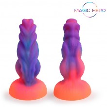 Светящийся в темноте фантастический фаллоимитатор, силикон, Magic Hero mh-13025, цвет мульти, длина 20 см., со скидкой