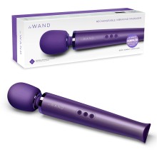 Фиолетовый люкс-ванд с 20-ю режимами «Rechargeable Vibrating Massager», Le Wand LW-001-PUR, из материала силикон, длина 34 см., со скидкой