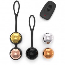 Набор вагинальных шариков «Training Balls» со смещенным центром тяжести и вибрацией, Dorcel 6072080D, из материала силикон, диаметр 3.5 см., со скидкой