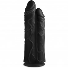 Большой двойной фаллоимитатор «Master Cock Double Stuffer 10 Double Pecker Dildo», цвет черный, XR Brands XRAG773-Black, длина 27 см., со скидкой