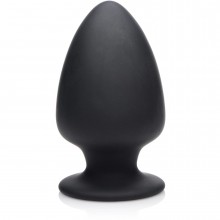 Большая мягкая анальная пробка «Squeeze-It Silicone Anal Plug Large», размер L, XR Brands XRAG329-Large, цвет черный, длина 13.2 см., со скидкой